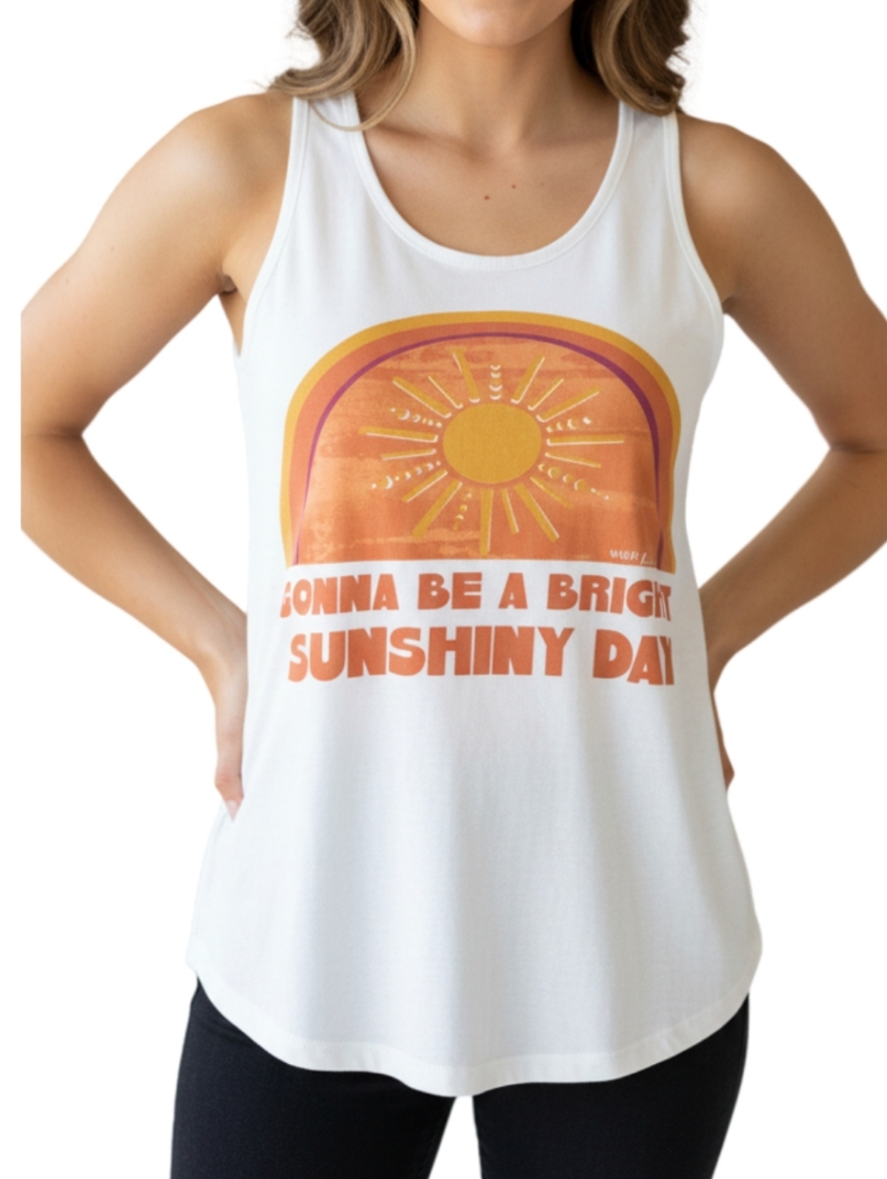 White Graphic Tank Top - Gonna Be A Bright Sunshiny Day